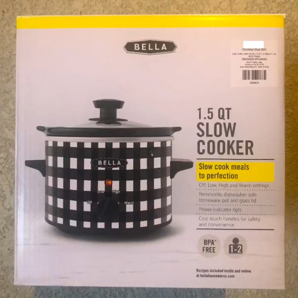 Bella 1.5 Qt Slow Cooker - New in box